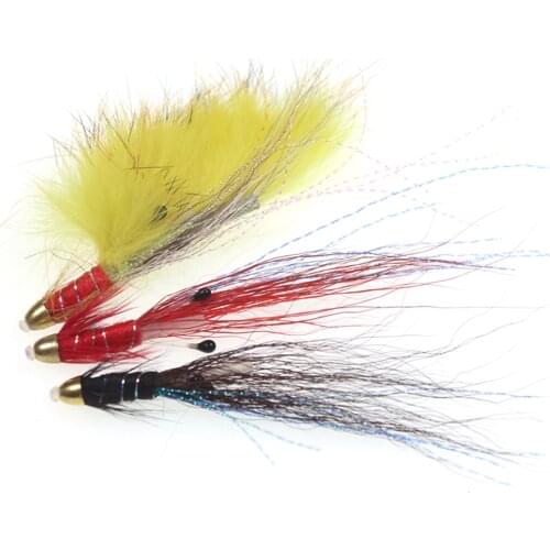 3PCS Red Black Yellow Cone Head Francis Snaelda Salmon Tube Fly for Trout Flies For Fishing Fly Lures
