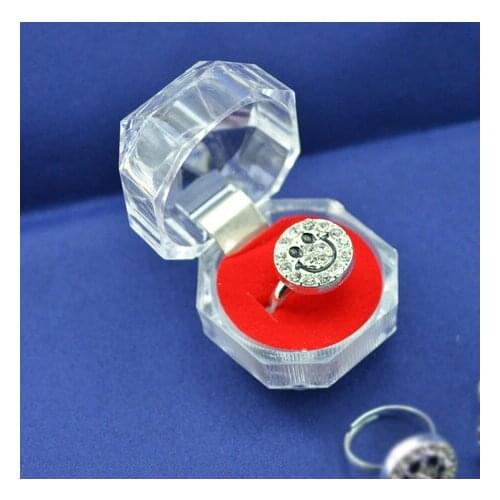 60Pcs Acrylic Crystal Clear Ring Box Transparent Red Box Stud Earring Jewelry Case Gift Boxes Jewelry Packaging Free shipping