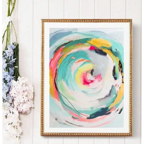 Abstract Colorful Art Poster Brushstroke Art Pastel Canvas Painting Decorations Home Wall Art Decor Unframed