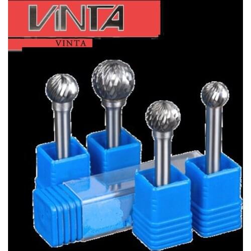 Free shipping!CNC Type D 6mm Electric Grinding Tool End Mills with Round Ball Grinders Hard Alloy Rotary Burrs