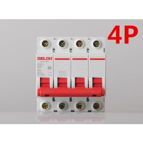 DELIXI Mini Circuit Breaker MCB D Type DZ47 4P 10A 16A 20A 25A 32A 40A 50A 63A 80A 100A 125A