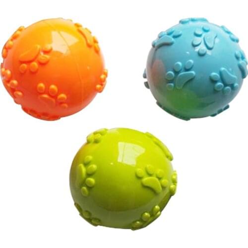 Pet Ball Toy Bite Resistant Dog Chewing Toy Puppy Teething Toy Interactive Cat Toy Dog Squeaky Toy Pet Training Toy Random Color