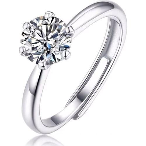 Designer New Original 925 Sterling Silver Women Luxury and Elegant Exquisite Engagement Proposal Marriage Six-claw Carat Diamond