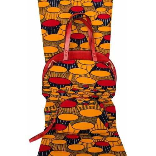 H&Q newest african tradition 6 yards ankara wax prints fabric match african wax bag sets handmade sewing handbag for party H0126