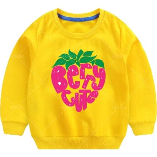 2-12years Berry Print Cotton Girls Sweatshirts Child Kid Clothes Spring Autumn Baby Clothing Boys Long Sleeve Hoodies Tops