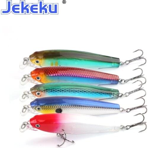 JEKEKU NEW 70mm7.5g Hard Minnow Bait with 2 Hooks 1pc Wobbler Minnow Artificial Fishing Lure Hot Model Professional Minnow