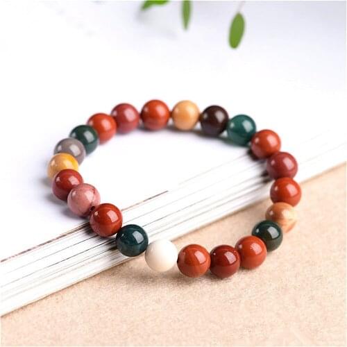 Grade A Natural Egg Yolk Stone Beaded Bracelet 8mm Round Beads Bangle Stretch Jewelry Bracelet Prayer Bracelet BR030
