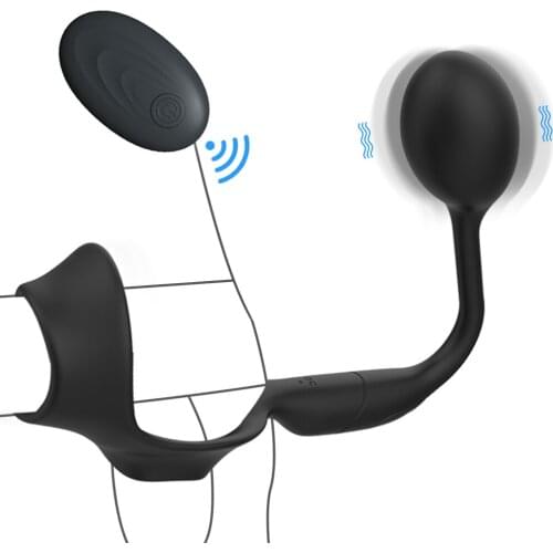 Penis Ring Anal Plug Vibrator G Spot Prostate Massager Erotic Sexy Butt Plug Cock Ring Anus Delay Ejaculation Ring Sex Toys Mens