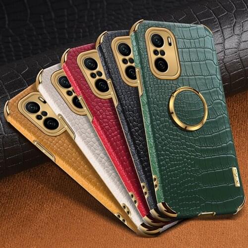 Crocodile Leather Car Magnetic Holder Phone Covers Case for Xiaomi Poco Poxo Poko Little F3 F 3 PocoF3 5G 2021 Shockproof Coque