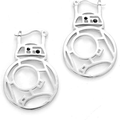 Round Stars Dangle Drop Earrings Gothic Movie Ear Clip Jewelry Accessories