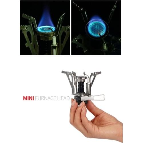 Outdoor Camping Stove Head Picnic 3000W Folding Mini Pocket Furnace Split Burner with Gas Conversion Adapter Pot Pan Tank