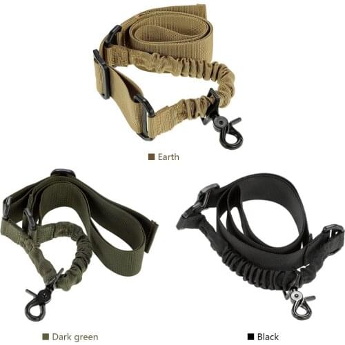 Multi-function Nylon Adjustable Tactical single point Bungee Rifle Gun Airsoft Sling gun Strap Army Green Black