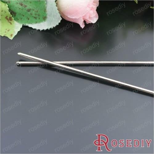 Wholesale 123*3mm Imitation Rhodium Stick Iron Hair Sticks Diy Jewelry Findings Accessories 5 pieces(JM6552)
