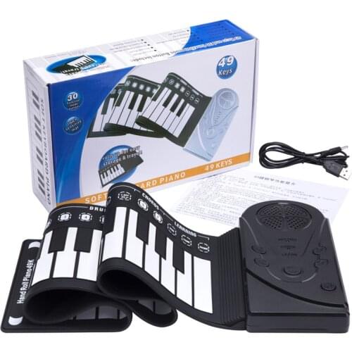 49-key hand-rolled piano for children beginners introduction to silicone portable folding electronic piano