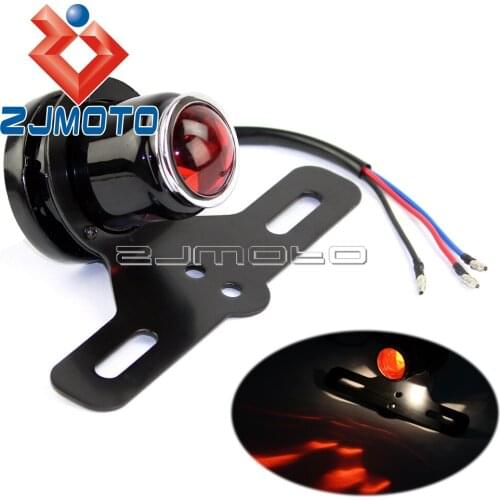 Hot Universal Motorcycle Black Custom Bobber Chopper Motor Cafe Racer Taillight For Harley Triumph