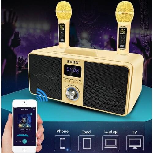 Karaoke speaker 40W Portable Move KTV Column with 2 wireless microphone bluetooth speaker stereo home theater sound Music Center