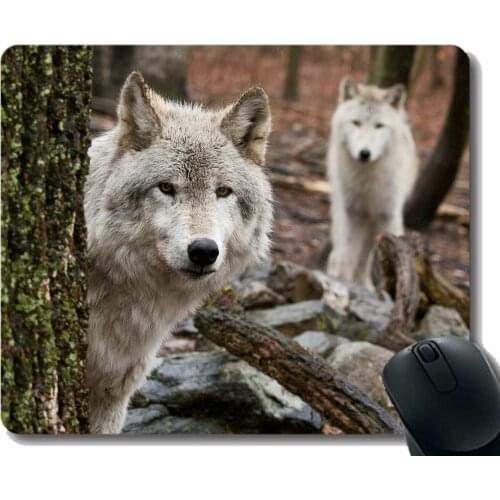 Rectangle Mouse Pad,Animal wolf animal Gaming Mousepad Mat