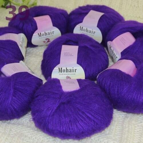 Sale New 8BallsX25g Luxury Soft Mohair Warm Wrap Shawl Hand Knit Crochet Yarn RoyalPurple 291-39-8