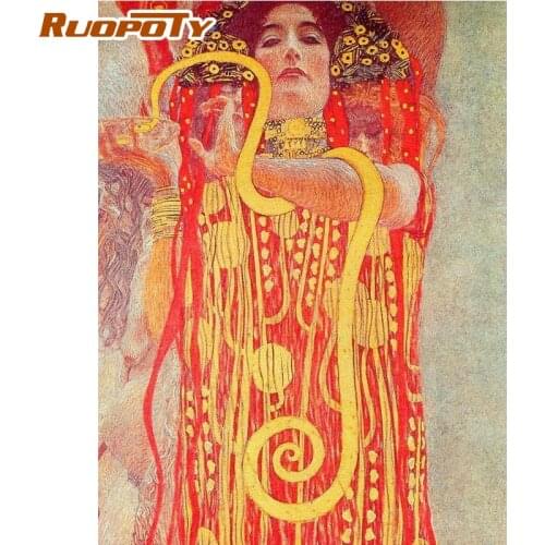 RUOPOTY Frame Picture Diy Painting By Numbers Kits Figure Painting Famous Picture Paint By Numbers Wall Art Picture Acrylic Gift