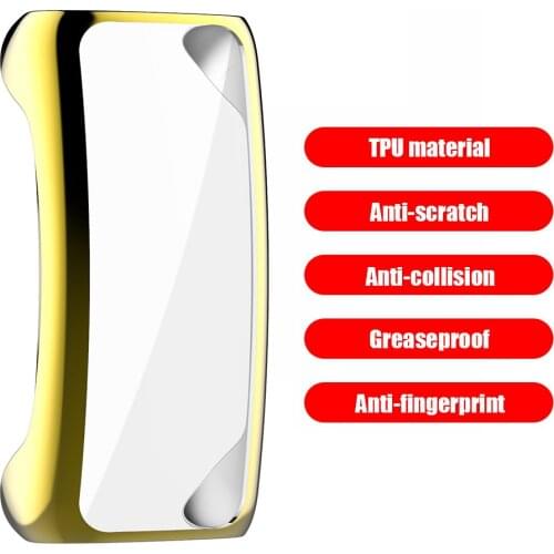 Smart Watch Protective Case Shell Fashionable Dial Wristwatch Present for Fitbit Inspire 2 TPU Full Cover Guard Skin