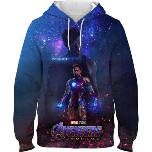 Marvel Comics The Avengers Hoodies Men Women Children Iron Man Hoodie 3D Print Pullover Long Sleeve Sweatshirts Fashion Tops