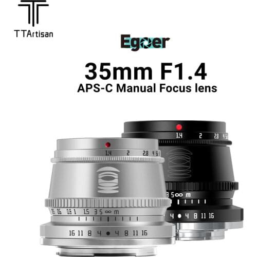 TTArtisan 35mm F1.4 MF APS-C Cameras Lens for Sony E/Fuji X/M43/Canon M/Leica L/Nikon Z Mount Cameras