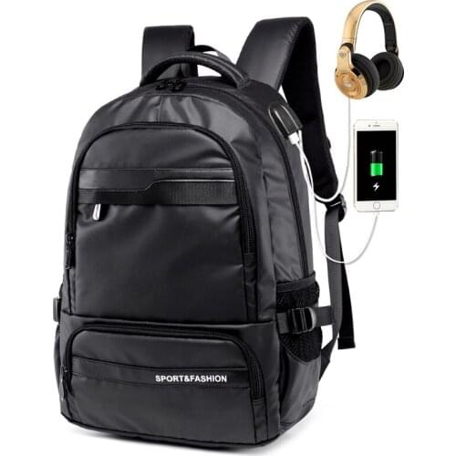 Men Waterproof Backpack Fashion USB Charger School Backpacks Large 14 Inch Laptop Bag Male Easy Travel Teenage Bag Packs