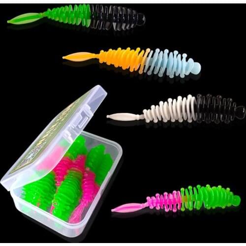 WALK FISH 10PCS Fishing soft Lures Jig Trout Worm Soft Baits 6cm/1.2g Artificial Sea Worms Earthworm Fishing Soft Lures Wobblers
