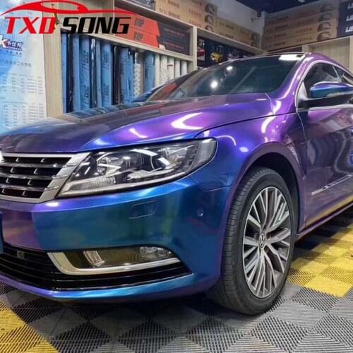 50x200/300/500/600cm Chameleon Pearl Matt Metallic Purple Blue Vinyl Car Wrap Foil With Air Release Chameleon Car Sticker Decal