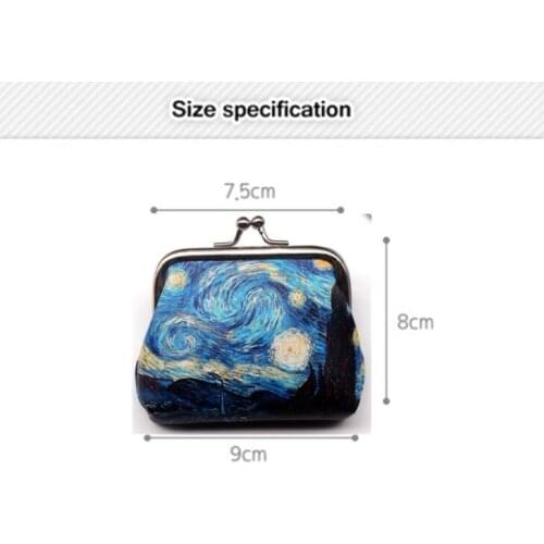 1 PIECE Women Oil Painting Pattern Wallet PU Leather Card Holder Coin Purse Clutch Handbag Bag