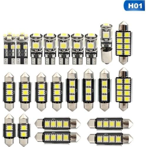 23 Pcs/Set LED Light Bulbs Car Interior lights Dome Ceiling Decoration Instrument Reading Lights Trunk License Plate Lamps