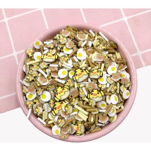 50g Mixed Cartoon Chicken Eggs Slices Polymer Hot Clay Sprinkles DIY Crafts Tiny Cute Plastic klei Accessories Nails Art