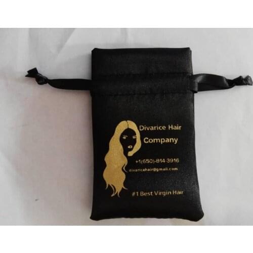 High quality 700pcs satin small drawstring bag jewelry bag wholesale with custom 1 color logo free shipping