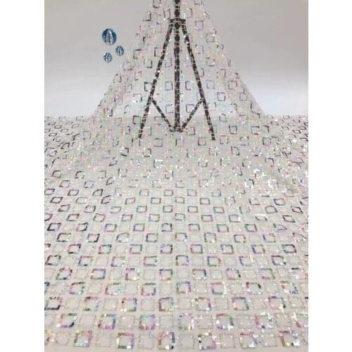 African sequin lace fabric latest fabric 2021 high quality lace fabric Nigeria tulle lace fabric D4384