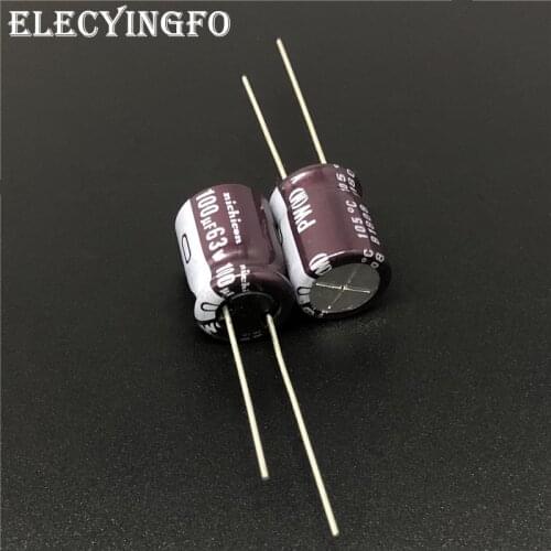 10pcs/100pcs 100uF 63V NICHICON PW Series 10x12.5mm Low Impedance Long Life 63V100uF Aluminum Electrolytic capacitor