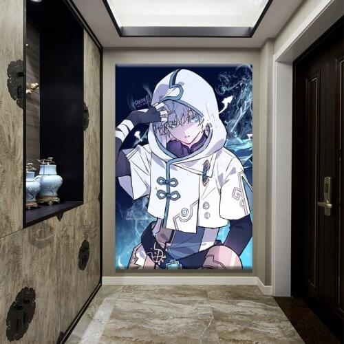Anime Genshin Impact Poster Poster Game Smile Chongyun Poster Painting Wall Art Decoration Kawaii Room Decor Canvas