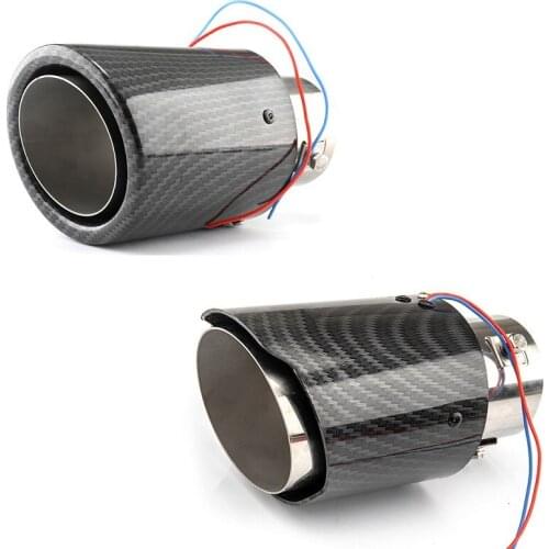 Car modified carbon fiber glowing tail pipes with high temperature resistant leds refit vehicle exhaust flame tail throat