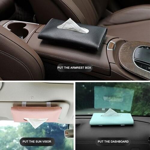 Car Tissue Box Towel Sets Car Sun Visor PU Leather Tissue Box Holder Auto Interior Storage Decoration for BMW Car Accessories