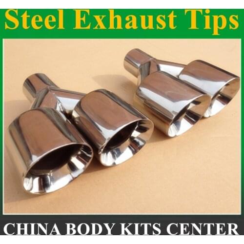Free Shipping: 1 Pcs Top Quality 1piece 63mm-89mm Silver End 304 Stainless Steel Racing Dual Tip Exhaust Muffler Tip