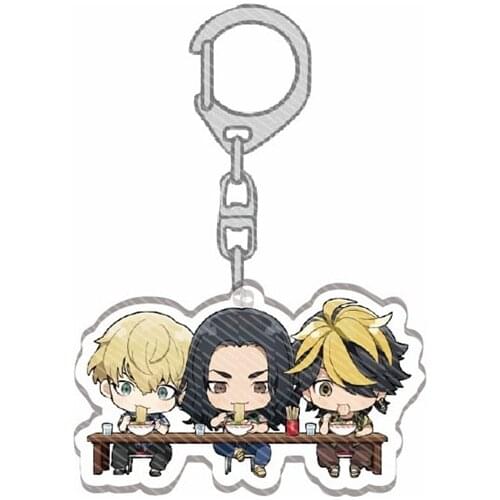 Anime Tokyo Revengers Manjiro Ken Takemichi Hinata Atsushi Chibi Keychain Cosplay Key Ring Lanyard Pendant Woman Man Gift Props