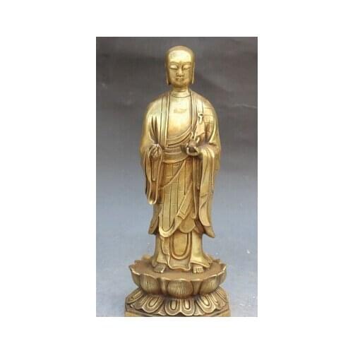 Fast shipping 14" Buddhism Bronze Tang Seng San Zang Ksitigarbha Boddhisattva Buddha Statue