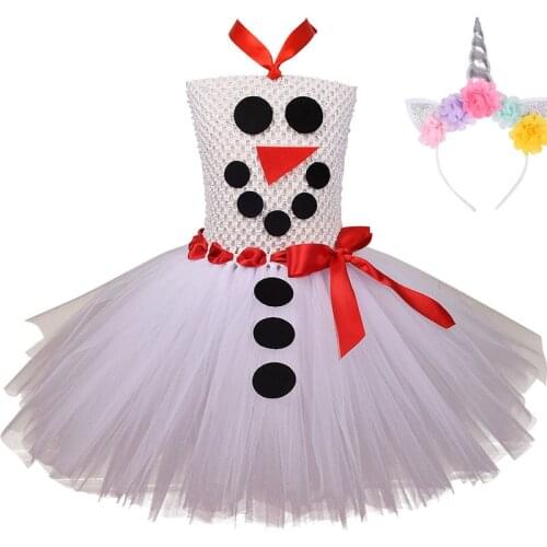 Kids Olaf costume Girls Summer princess Mesh Tutu Dress for Toddler cartoon movie snowman Clothes party Halloween Cosplay Outfit