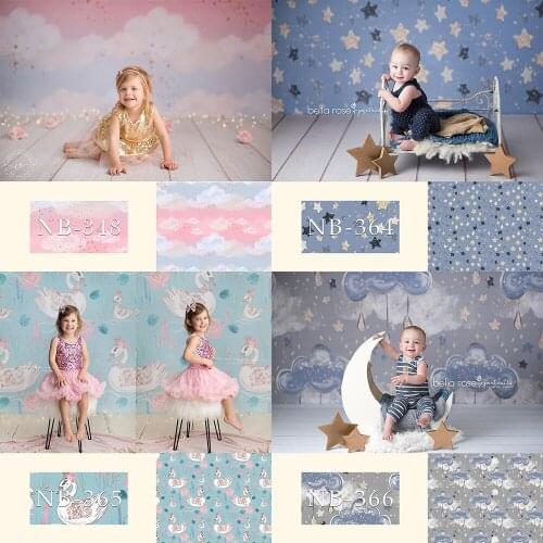 Rainbow Cloud Newborn Children Backdrops Photography White Swan Starry Sky Baby Shower Background Birthday Gold Moon Photocall