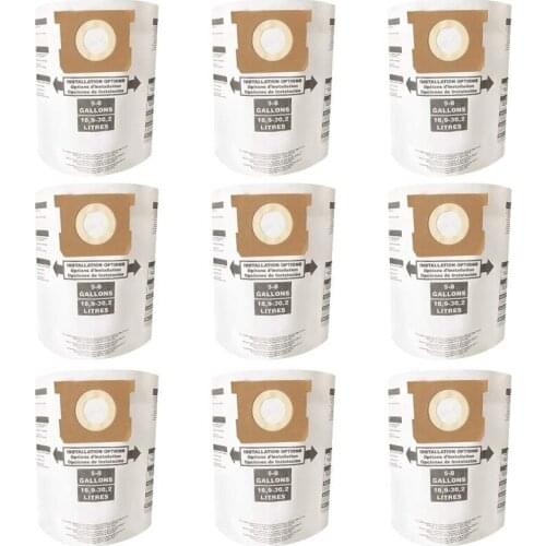Hot TOD-Pack of 9 Replacement Filter Bags for Shop Vac Bags 5-8 Gallon Disposable Collection Filter Bags