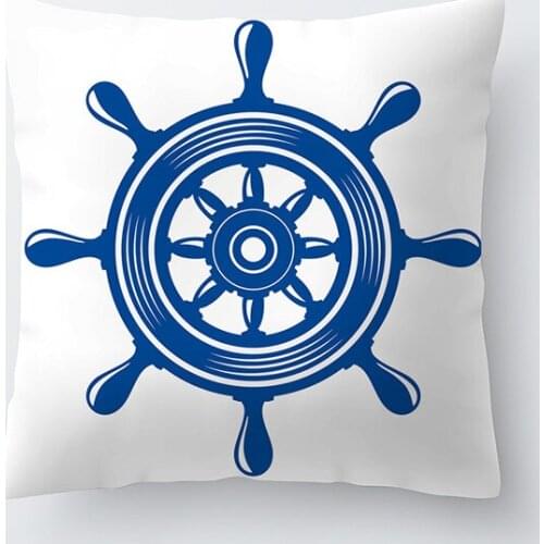 HOT SALES Blue Ocean Rudder Cushion Cover Throw Pillow Case for Home Chair Sofa Decoration Square Pillowcases