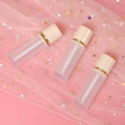 4ml Yellow Frosted Lip Gloss Tube Plastic Lip Gloss Empty Tube Cosmetic Wand Lipgloss Packaging Container Refillable Bottles