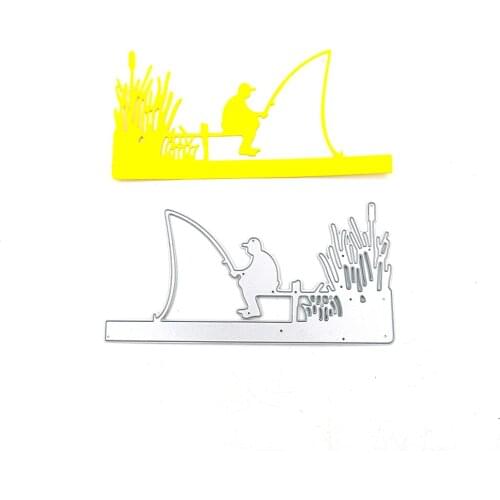 Julyarts 128*63MM Fishing Scrapbooking Dies Metal New Cutting Dies For 2021 Home Decor Paper Cutter Card Making