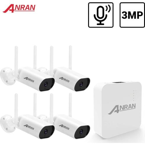 ANRAN 3MP Mini Video Surveillance Kit Audio Record CCTV System Waterproof Outdoor Wireless IP Cameras Plug & Play Night Vision