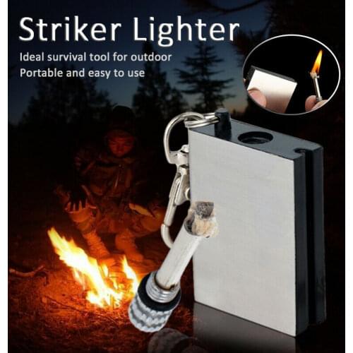 Multifunction Matches Lighter Portable Outdoor Camping Survival Tool Waterproof Metal Match Box Striker Lighter