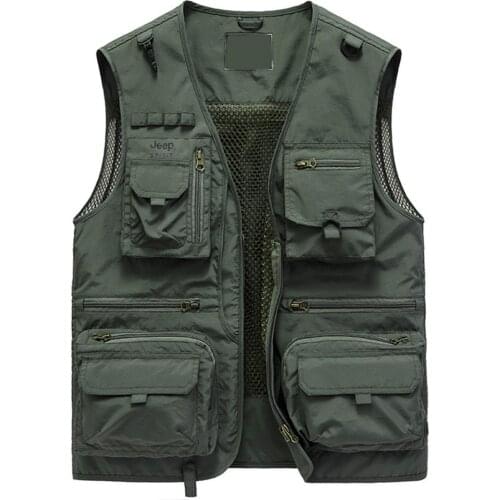 Mens High-Quality Outdoor Sports Fishing Vest Multi-Pocket Quick-Drying Breathable Sleeveless Jacket